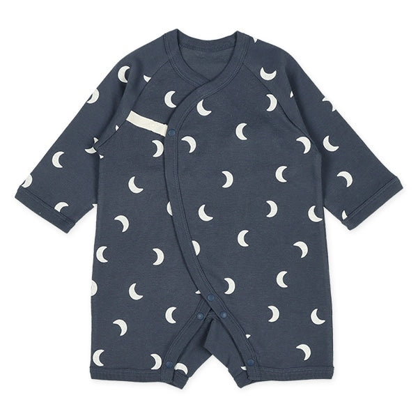 西松屋冬季長款連身內衣2件(月亮黑/白)