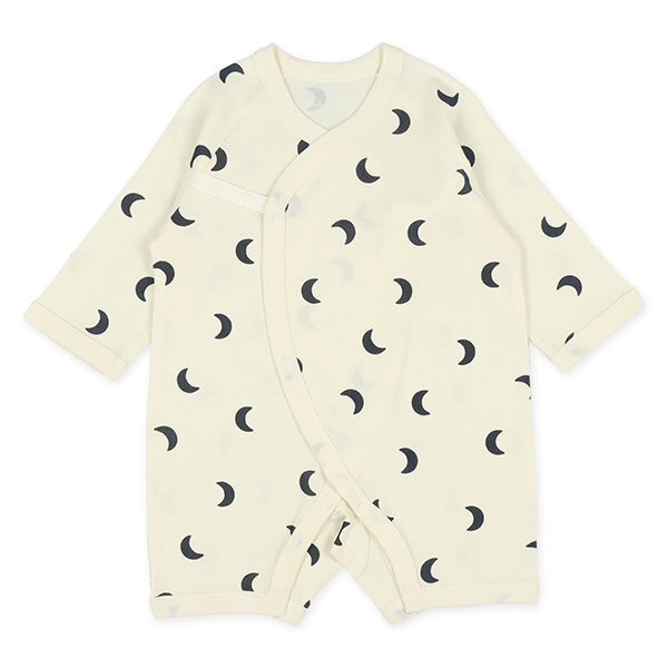 西松屋冬季長款連身內衣2件(月亮黑/白)