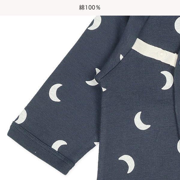 西松屋冬季長款連身內衣2件(月亮黑/白)