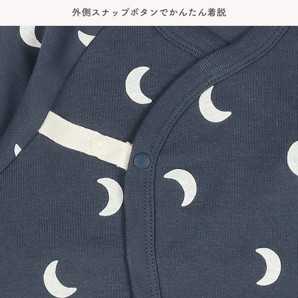 西松屋冬季長款連身內衣2件(月亮黑/白)