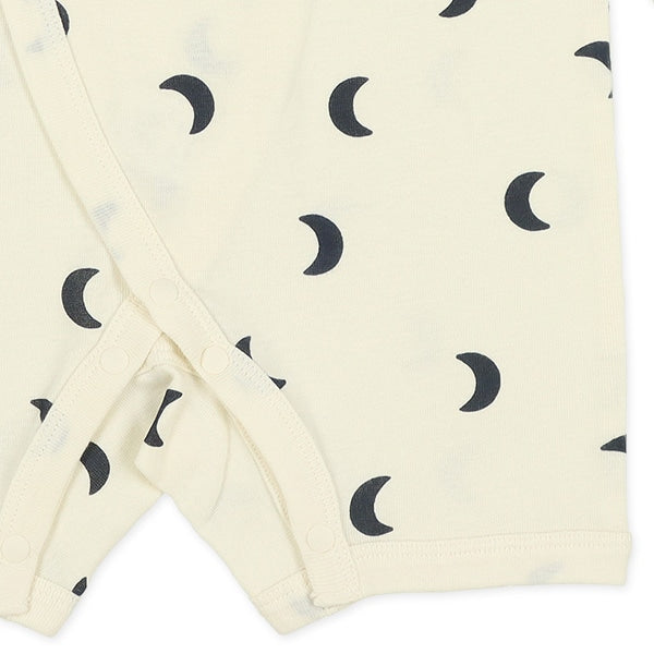 西松屋冬季長款連身內衣2件(月亮黑/白)