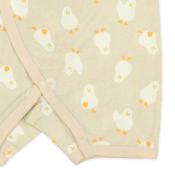 西松屋冬季長款連身內衣2件(小雞黃/灰色)