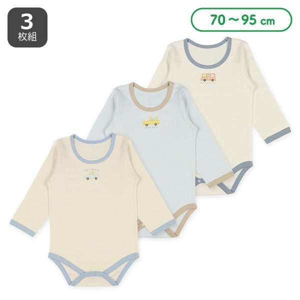 『西松屋』嬰幼兒長袖包臀衣3件 (汽車)