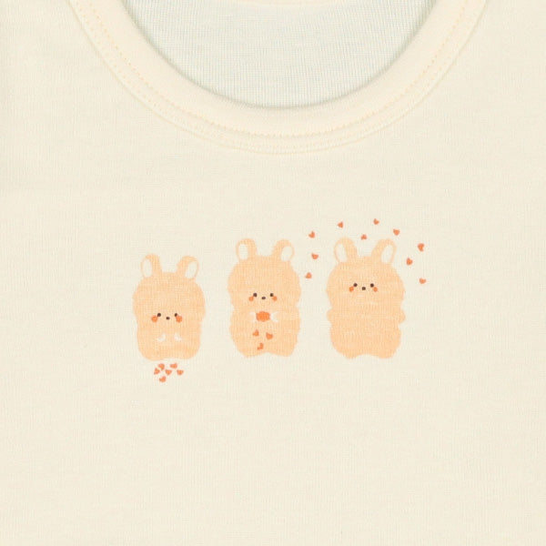 『西松屋』嬰幼兒長袖包臀衣3件 (小兔)