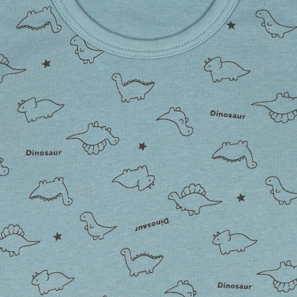 西松屋冬季長袖連身衣3件(恐龍藍/白/深藍)