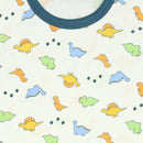 西松屋冬季長袖連身衣3件(恐龍藍/白/深藍)