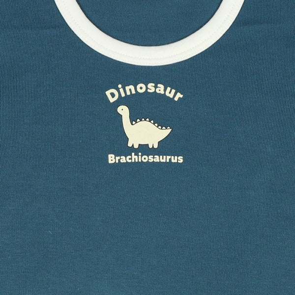 西松屋冬季長袖連身衣3件(恐龍藍/白/深藍)