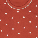 西松屋冬季長袖連身衣3件(心心藍/灰/紅)