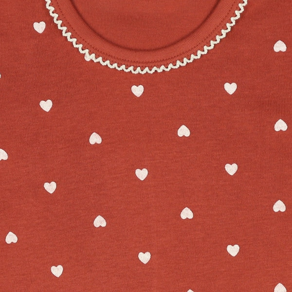 西松屋冬季長袖連身衣3件(心心藍/灰/紅)