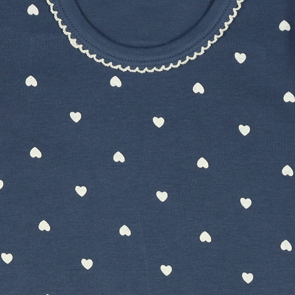 西松屋冬季長袖連身衣3件(心心藍/灰/紅)