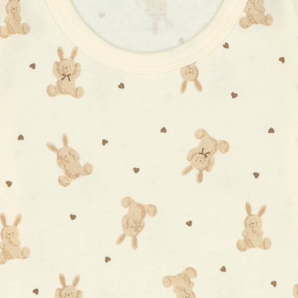 西松屋冬季長袖連身衣3件(小兔白/紫/粉紅)