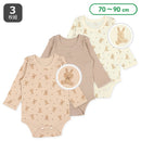 西松屋冬季長袖連身衣3件(小兔白/紫/粉紅)