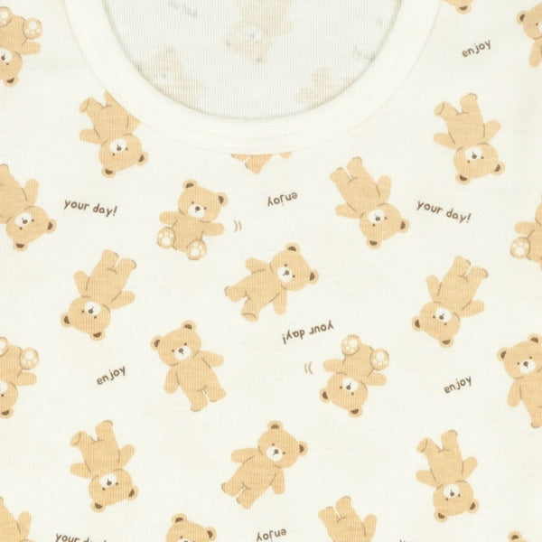 西松屋冬季長袖連身衣3件(熊啡/白/黃)