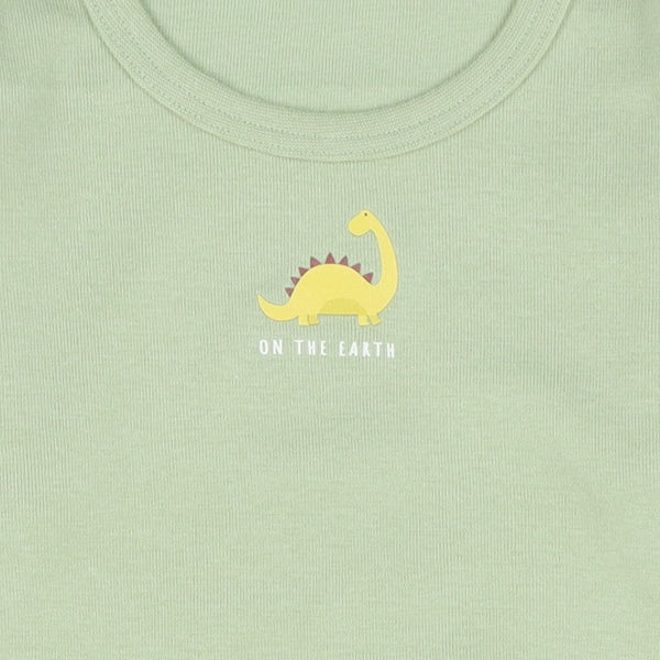 西松屋冬季長袖連身衣3件(恐龍啡/綠/黃)