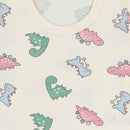 西松屋冬季長袖連身衣3件(恐龍白色/綠/深綠)