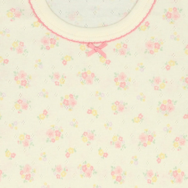 西松屋冬季長袖連身衣3件(印花白色/素色/粉紅)