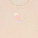 西松屋冬季長袖連身衣3件(印花白色/素色/粉紅)