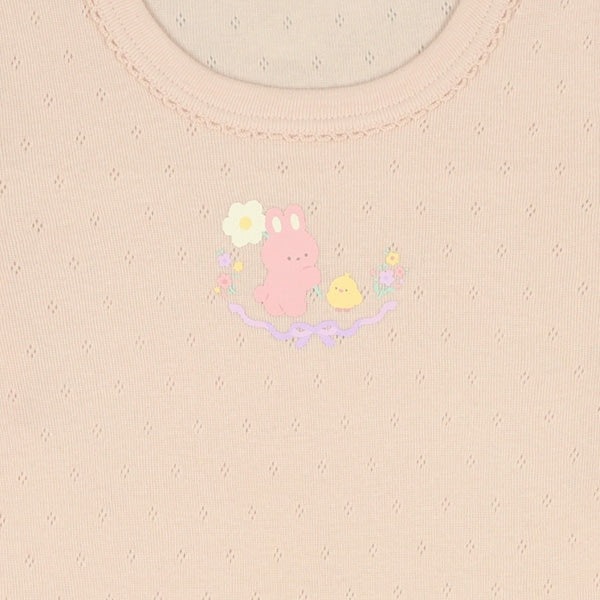 西松屋冬季長袖連身衣3件(印花白色/素色/粉紅)