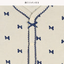 西松屋冬季前開長袖連身衣2件(蝴蝶結藍色/紅色)