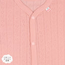 西松屋冬季前開長袖連身衣3件(櫻桃粉紅3色)