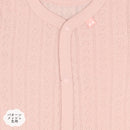 西松屋冬季前開長袖連身衣3件(櫻桃粉紅3色)