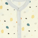 西松屋冬季前開長袖連身衣2件(碎片藍色/白色)