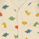 西松屋冬季前開長袖連身衣2件(恐龍黑色/白色)