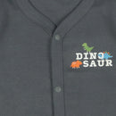 西松屋冬季前開長袖連身衣2件(恐龍黑色/白色)