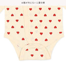 西松屋冬季長袖平扣開合連身衣2件(心心白色/粉色)