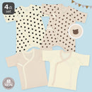 西松屋冬季新生兒內衣套裝4件(圓點/素色)