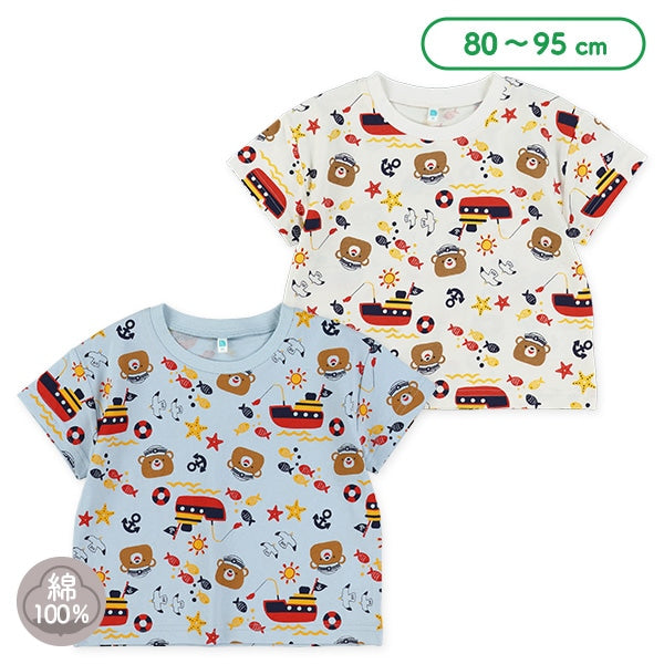 西松屋夏季短袖T恤(小熊&船)