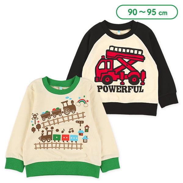 西松屋冬季長袖運動衫(車黑/綠色)