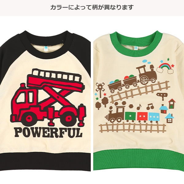 西松屋冬季長袖運動衫(車黑/綠色)