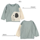 西松屋冬季長袖運動衫(象綠色/羊駝黄)