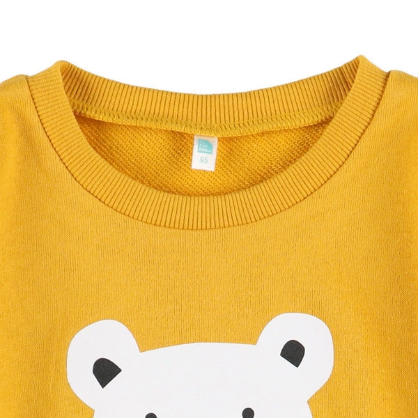 西松屋冬季長袖運動衫(象綠色/羊駝黄)