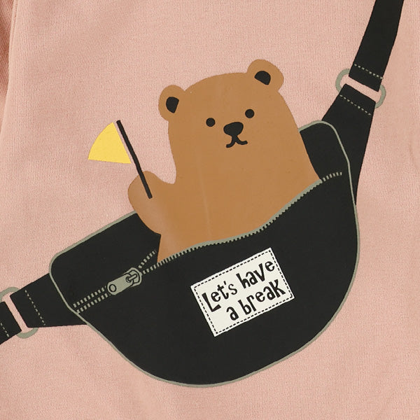 西松屋冬季長袖運動衫(熊素/綠色)