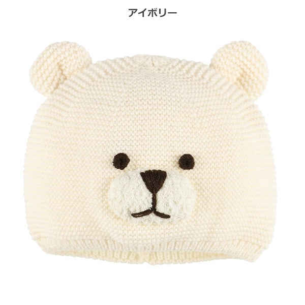 西松屋冬季針織帽 (白/素色)