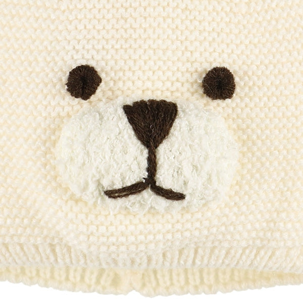 西松屋冬季針織帽 (白/素色)