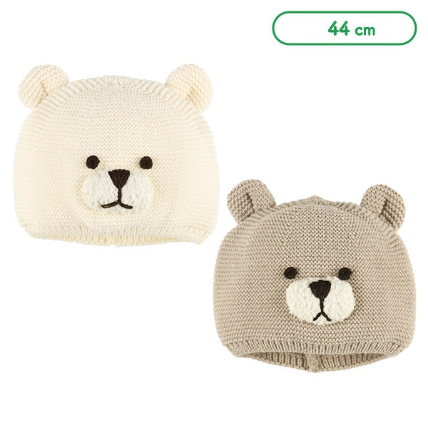 西松屋冬季針織帽 (白/素色)