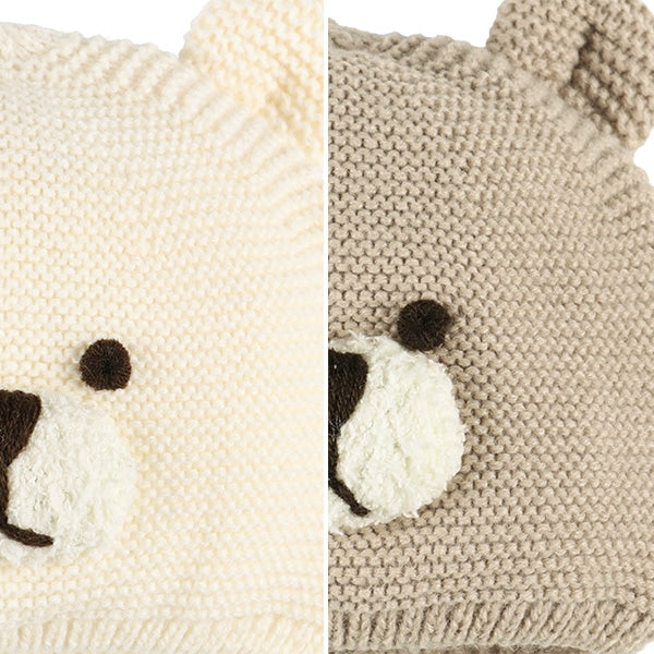 西松屋冬季針織帽 (白/素色)