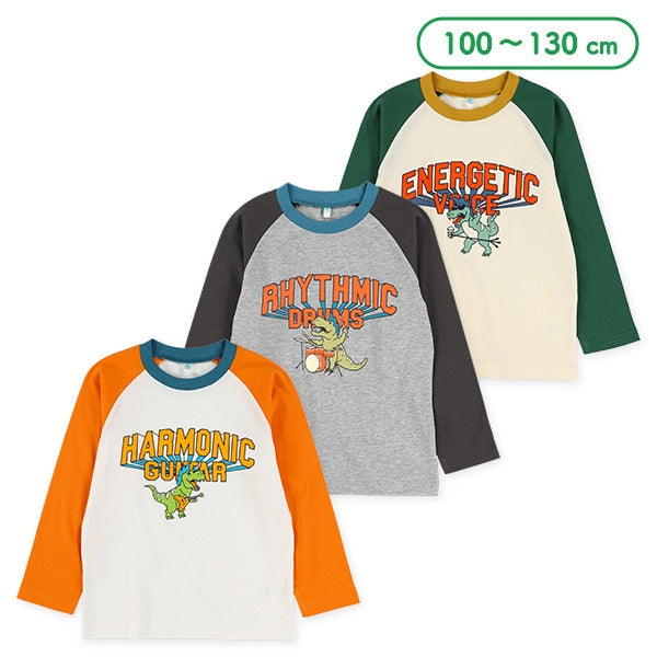 西松屋冬季長袖T恤(恐龍灰/橙/綠色)