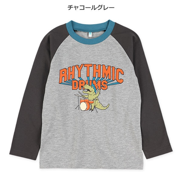 西松屋冬季長袖T恤(恐龍灰/橙/綠色)