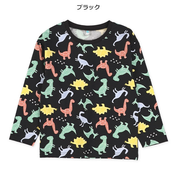 西松屋冬季長袖T恤(恐龍印花灰色)