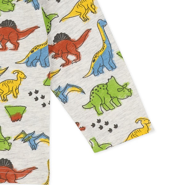 西松屋冬季長袖T恤(恐龍印花灰色)