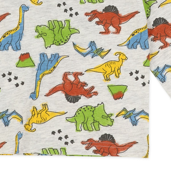 西松屋冬季長袖T恤(恐龍印花灰色)