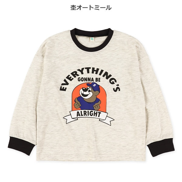 西松屋冬季長袖T恤(小狗白/灰色)