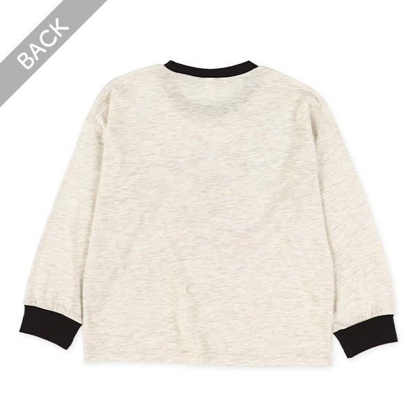 西松屋冬季長袖T恤(小狗白/灰色)