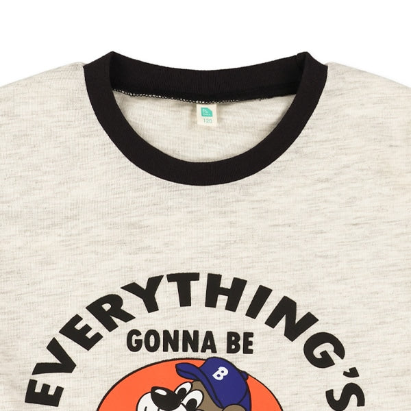 西松屋冬季長袖T恤(小狗白/灰色)