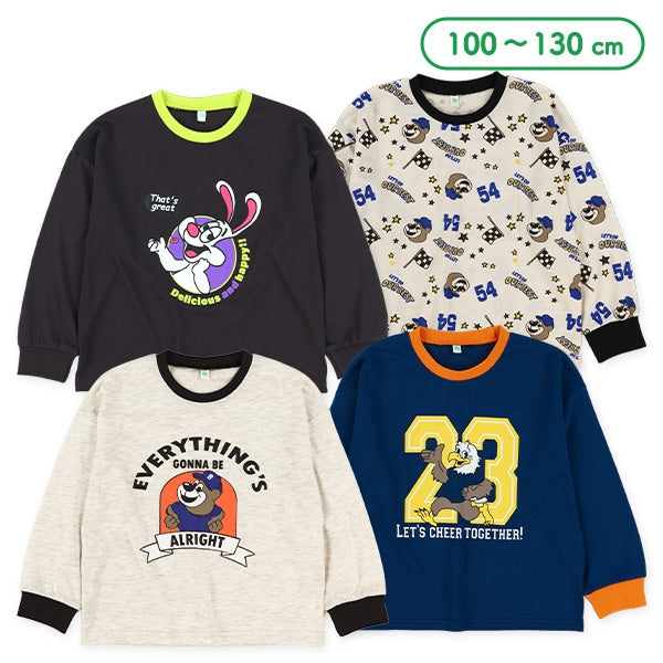 西松屋冬季長袖T恤(小狗白/灰色)