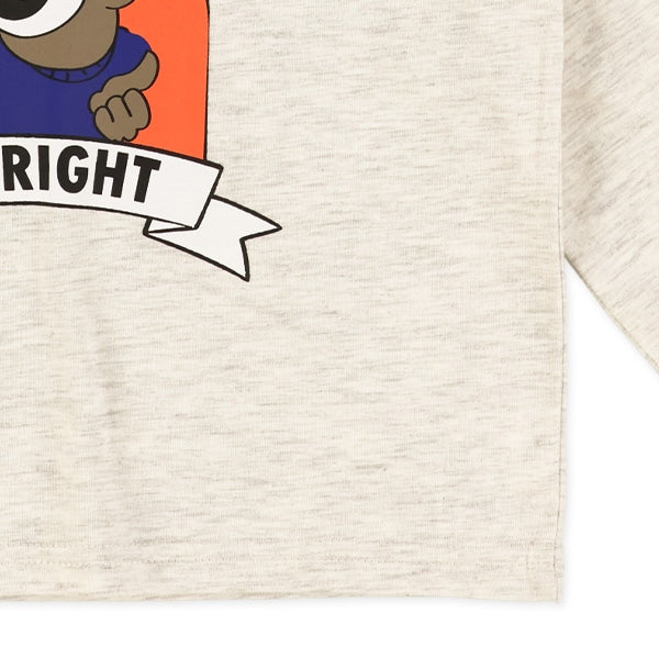 西松屋冬季長袖T恤(小狗白/灰色)